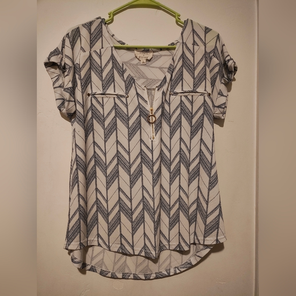 Navy Chevron Women's Blouse